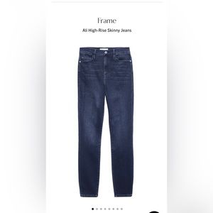 Dark blue rinse high rise skinny jeans